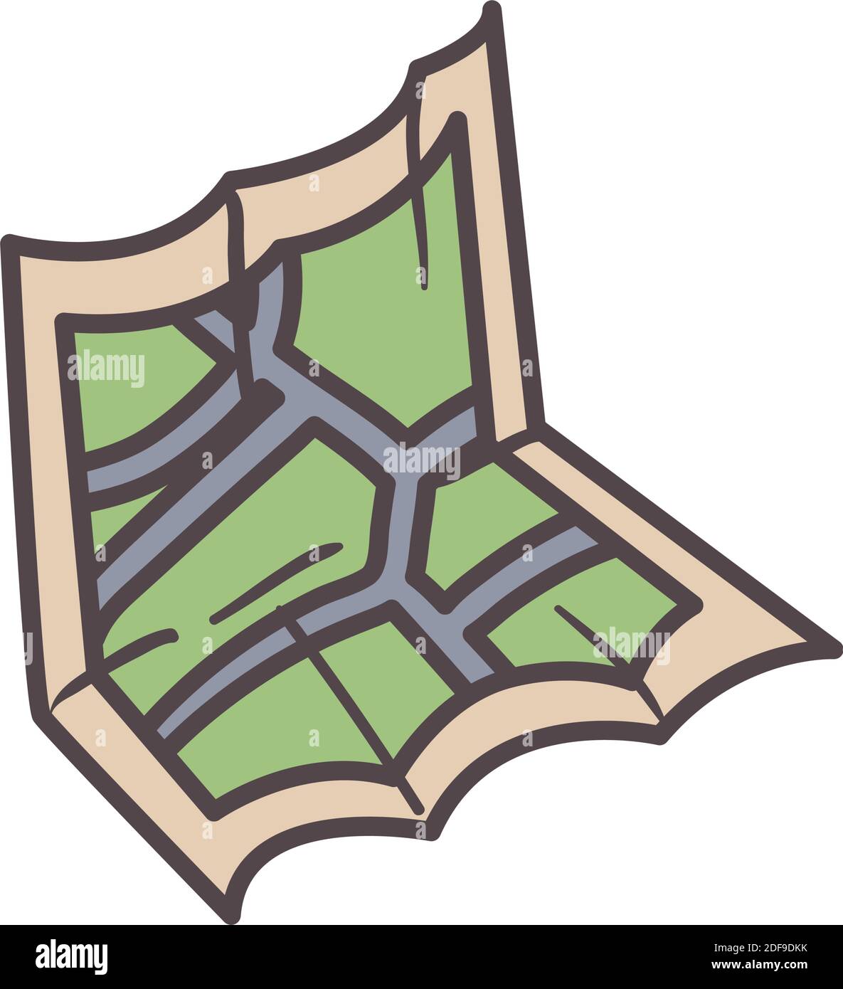 Karte mit Routen-Design, Reise-Navigation und Straße Thema Vektor ...