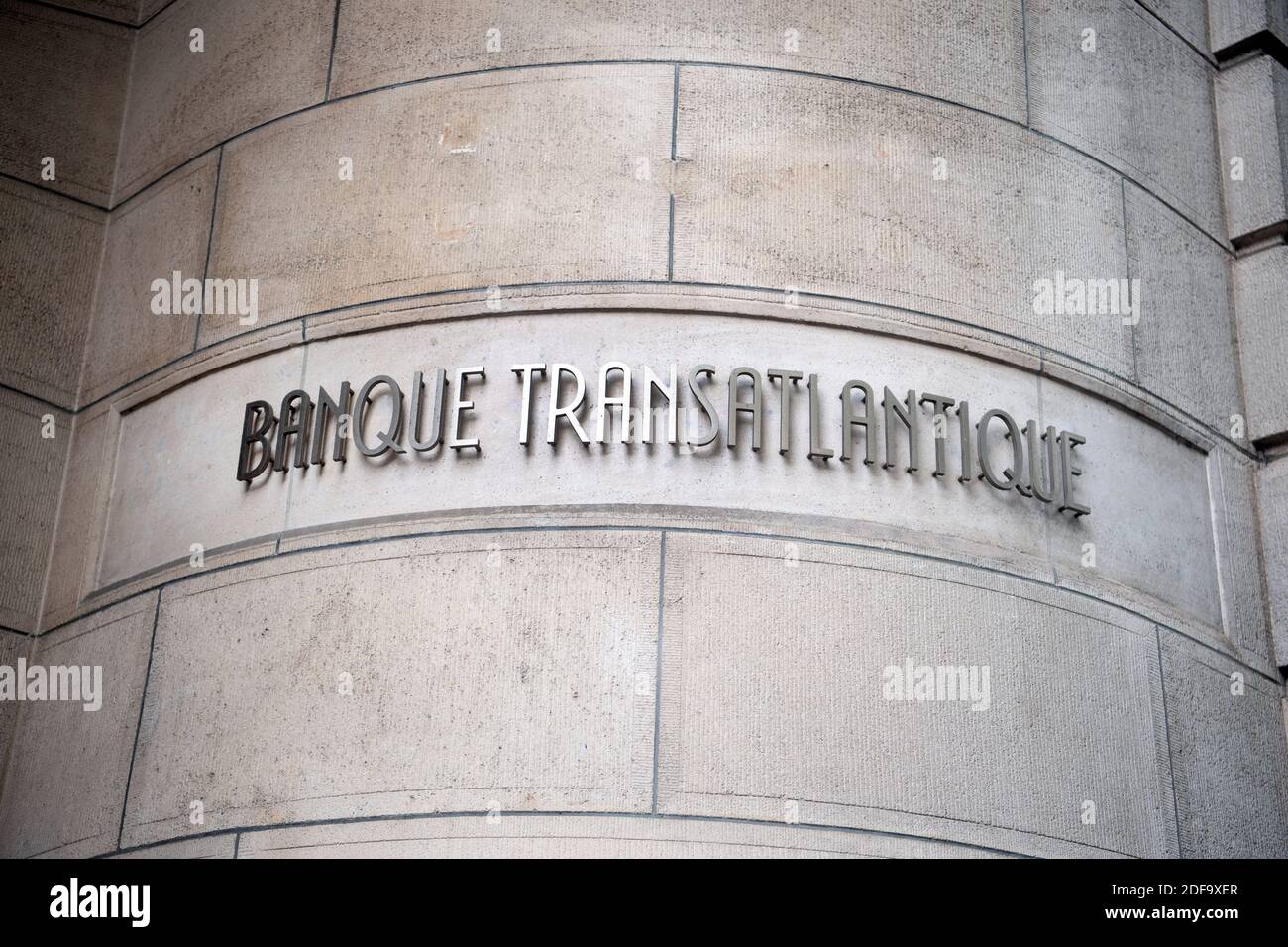 Ein Logo der Transatlantique Bank, am 09. Mai 2020 in Paris, Frankreich. Foto von David Niviere/ABACAPRESS.COM Stockfoto