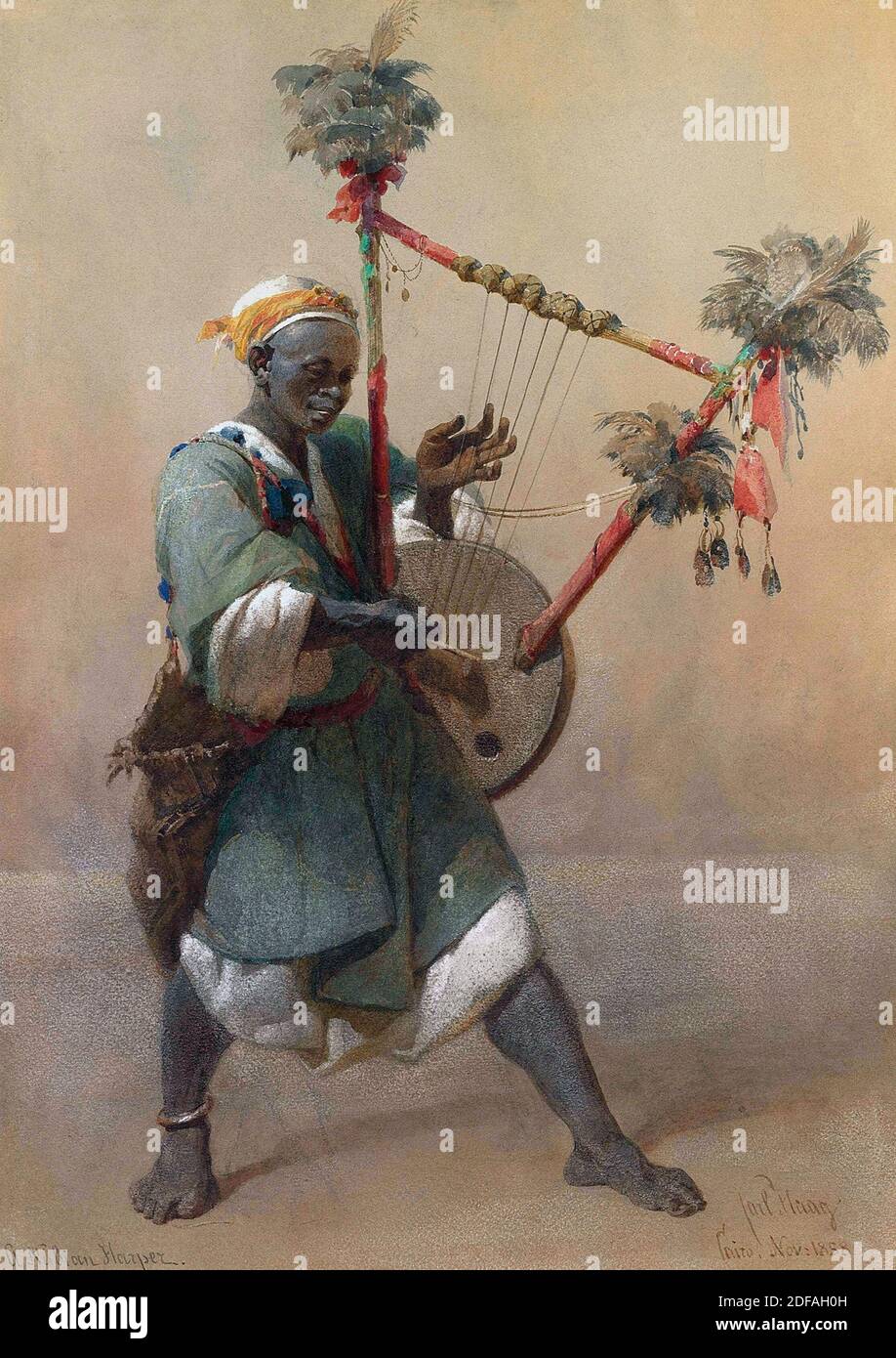 Ein nubischer harper - Carl Haag, 1858 Stockfoto