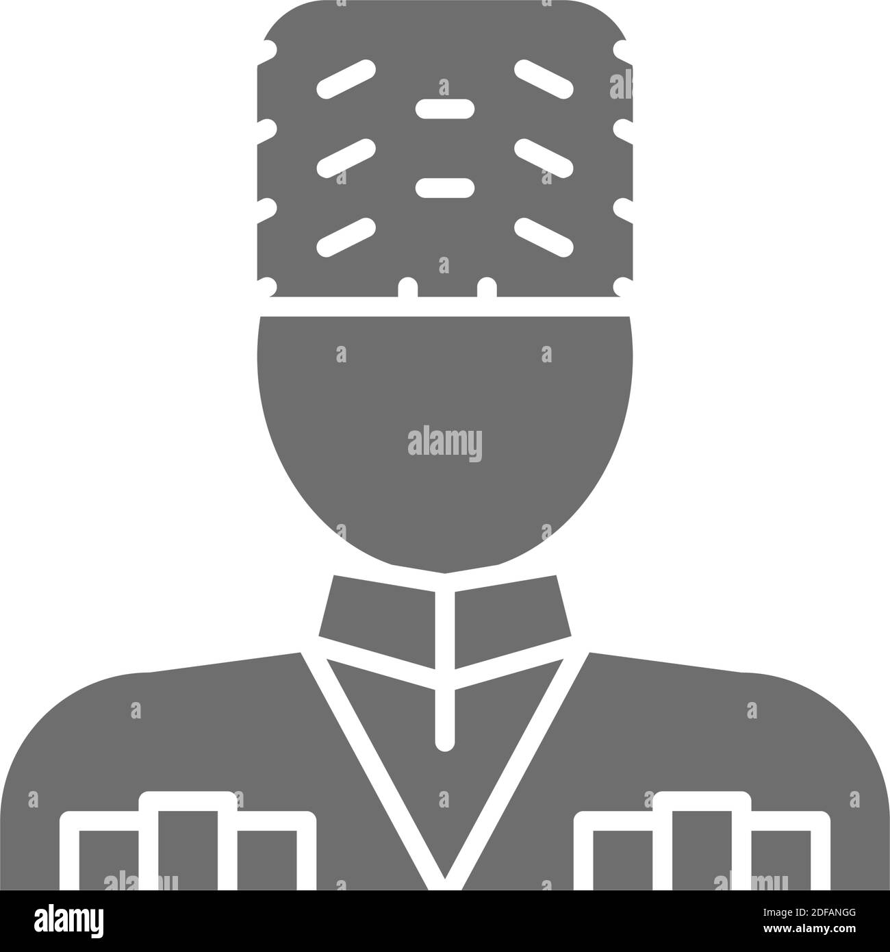 Georgian Mann in ethnischen Kostüm graue Ikone. Stock Vektor