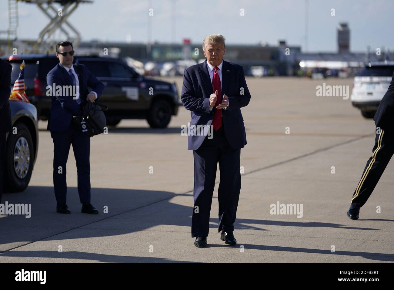 Präsident Donald Trump kommt am Samstag, den 20. Juni 2020, in Tulsa, Okla, am internationalen Flughafen von Tulsa an. USA. Foto von Evan Vucci/Pool via ABACAPRESS.COM Stockfoto