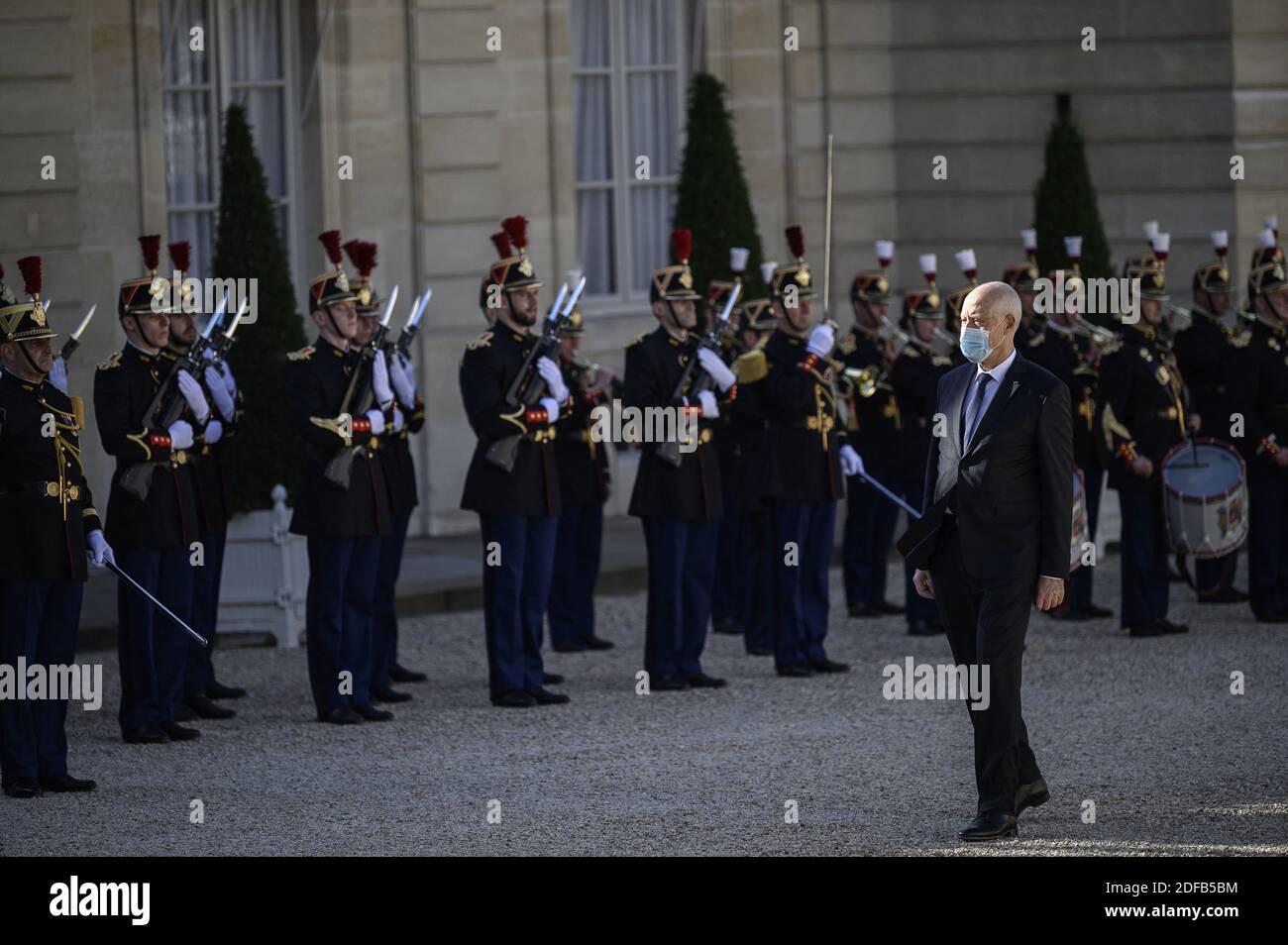 Der tunesische Präsident Kais Saied kommt am 22. Juni 2020 zu einem Treffen mit seinem französischen Amtskollegen im Elysee-Palast in Paris an. Foto von Eliot Blondt/ABACAPRESS.COM Stockfoto