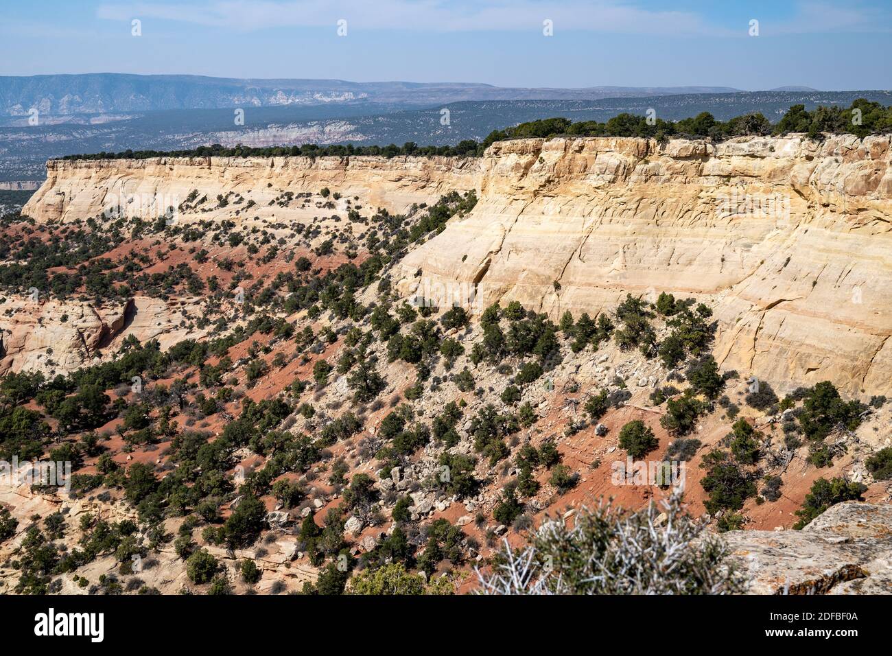 Dunstiger Himmel mit Blick auf den Canyon im Dinosaur National Monument Colorado Stockfoto