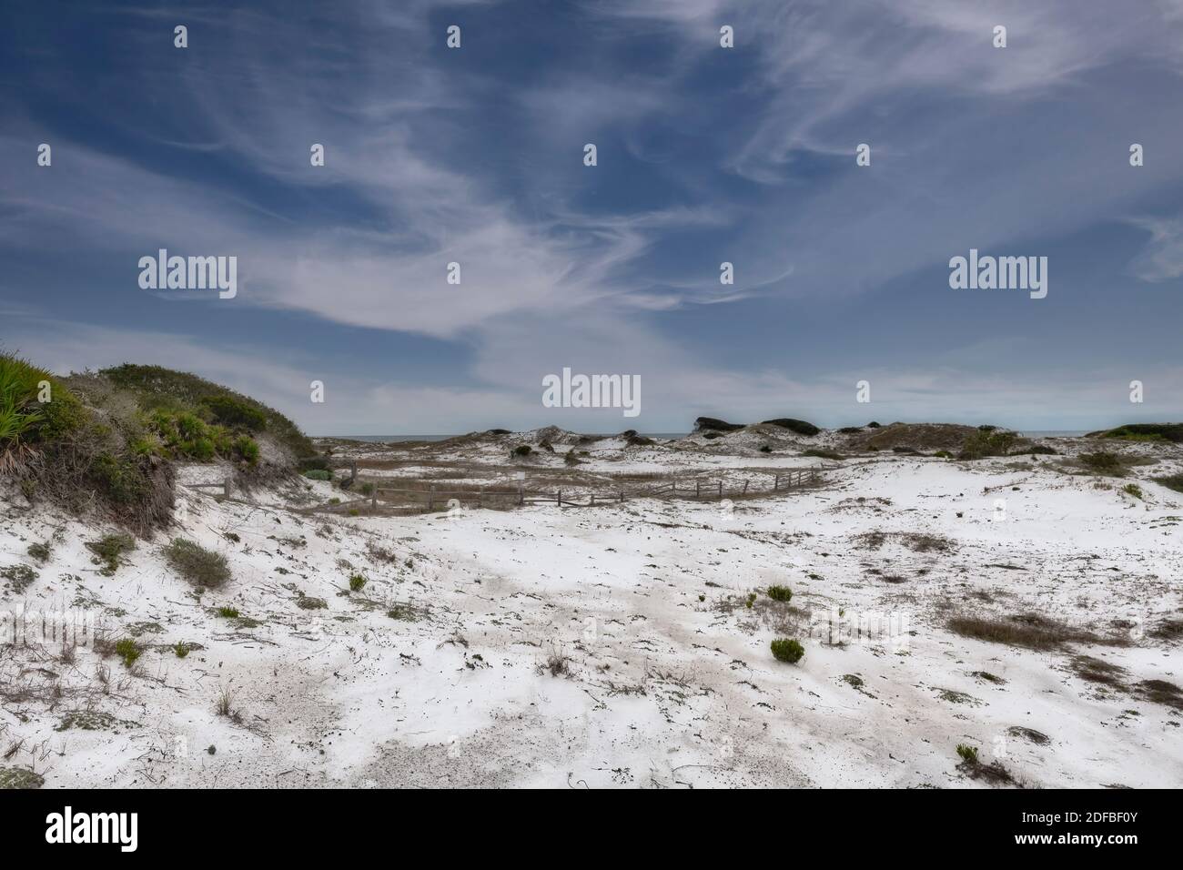 Landschaftsfoto der Sanddünen im Deer Lake State Park, South Walton County, Florida. Stockfoto