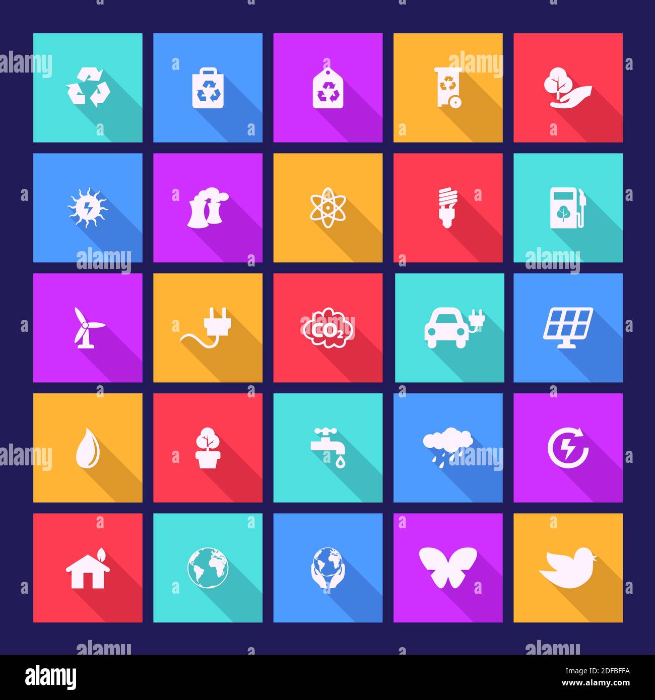 Satz von Symbolen für grüne Energie Stock Vektor