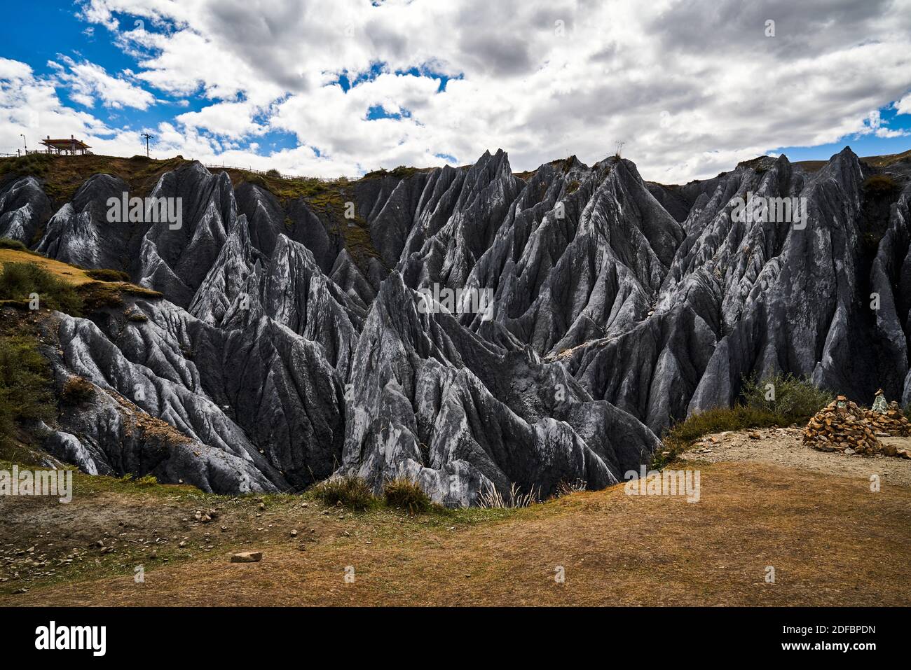 Bamei Stone Forest ist Chinas einzige Hochplateau-Steinwaldlandschaft, ein beeindruckender und einzigartiger geologischer Park namens Moshi Park (Stone Forest). Stockfoto