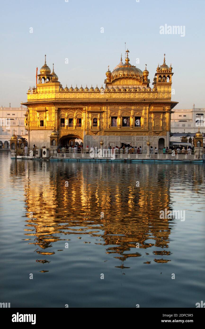 Indien, Amritsar, goldener Schrein des goldenen Tempels Stockfoto