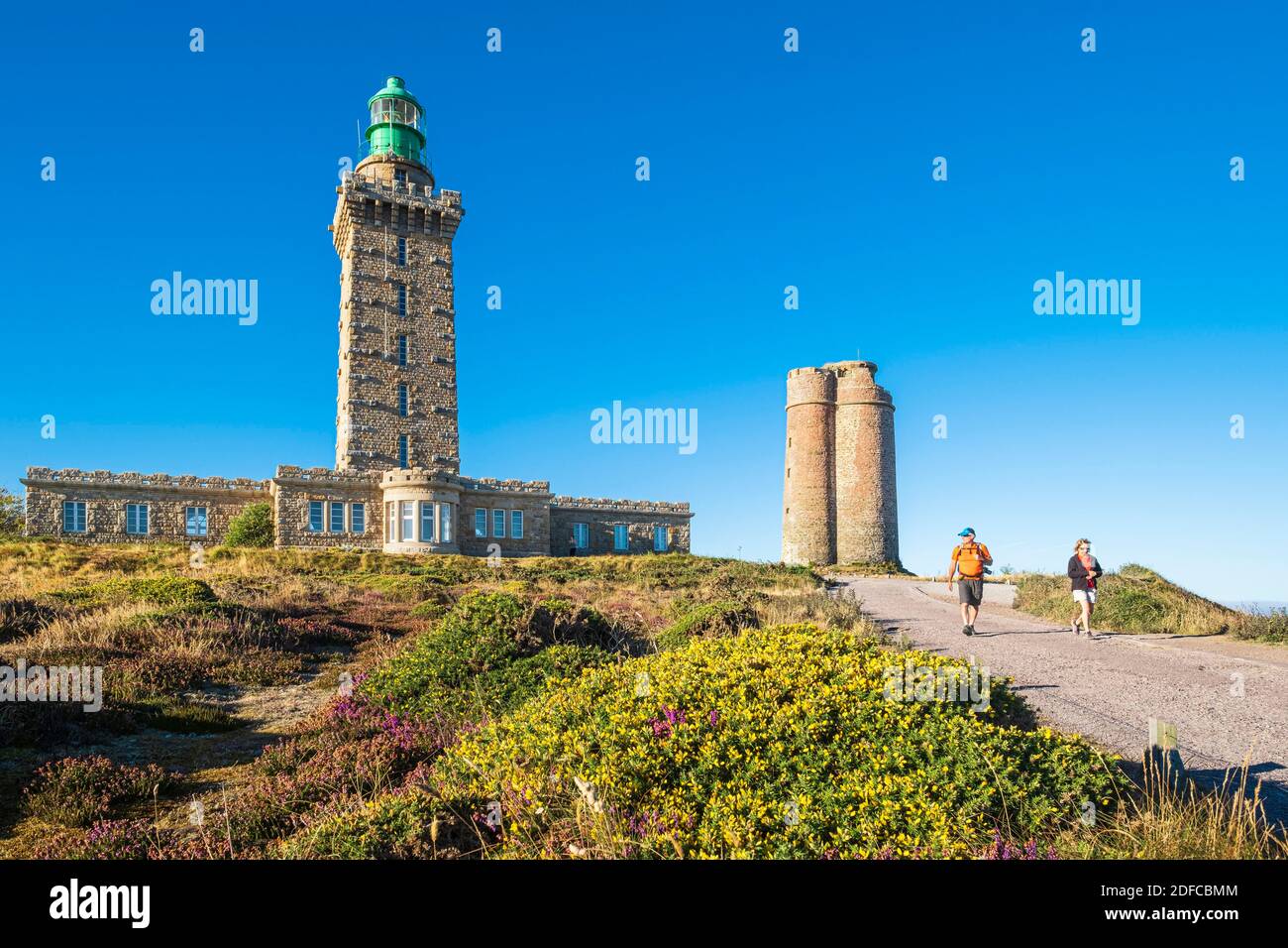 Frankreich, Cotes d'Armor, Emerald Coast, Plegenon, Frehel Cape und seine Leuchttürme, einschließlich eines Vauban Leuchtturm Stockfoto