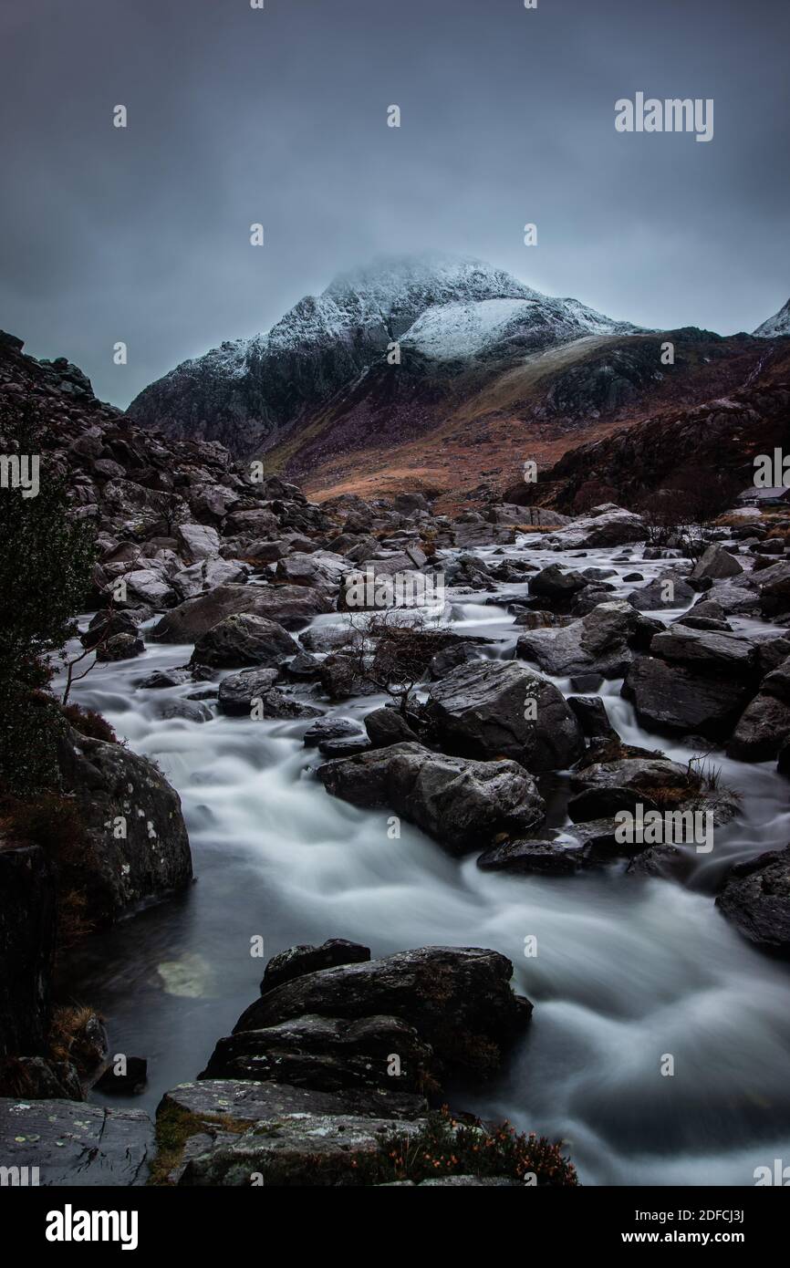 Winter in Snowdonia Stockfoto