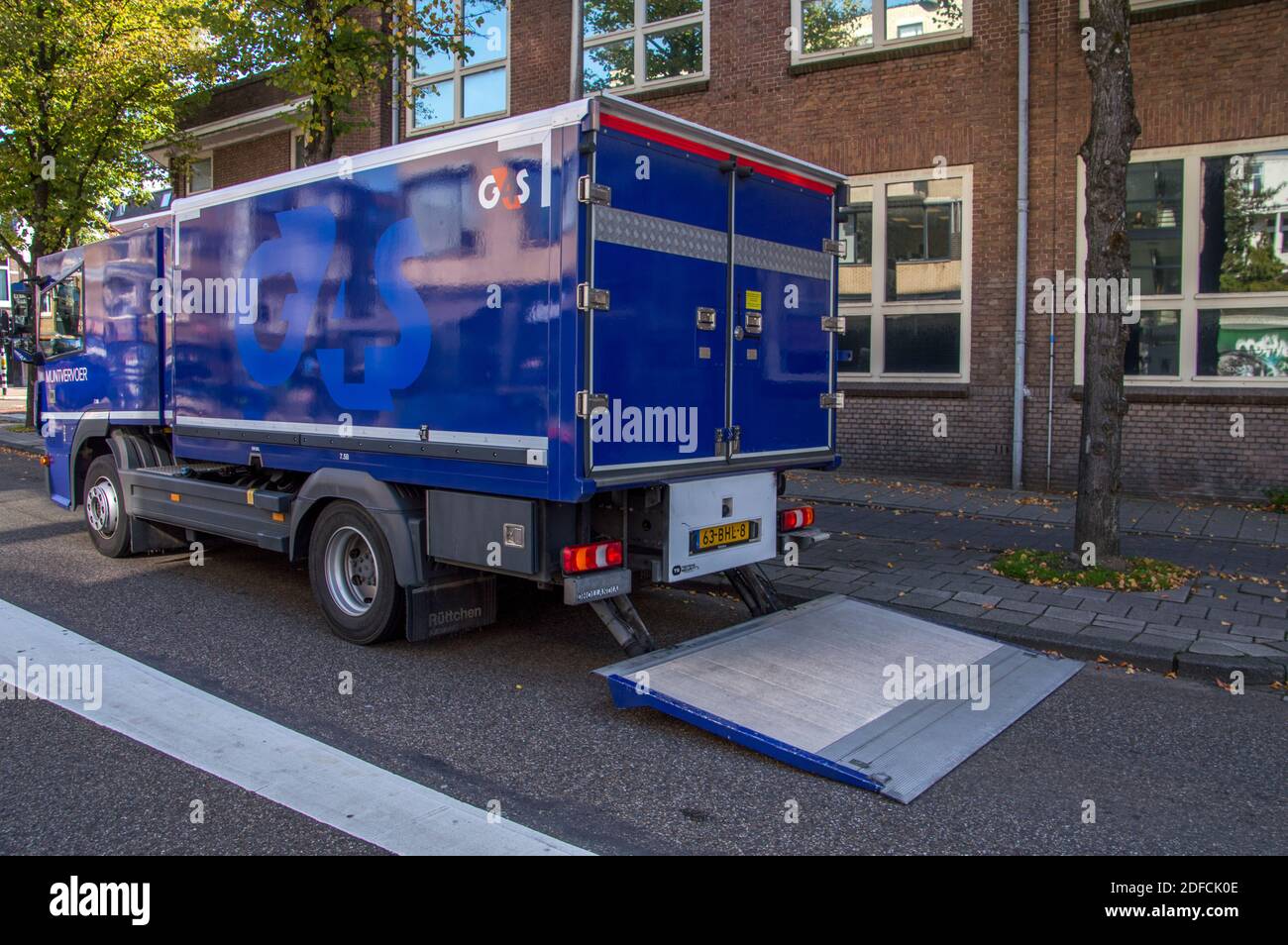 Coin Transport Truck von der G4S Security Company in Amsterdam Niederlande 2018 Stockfoto