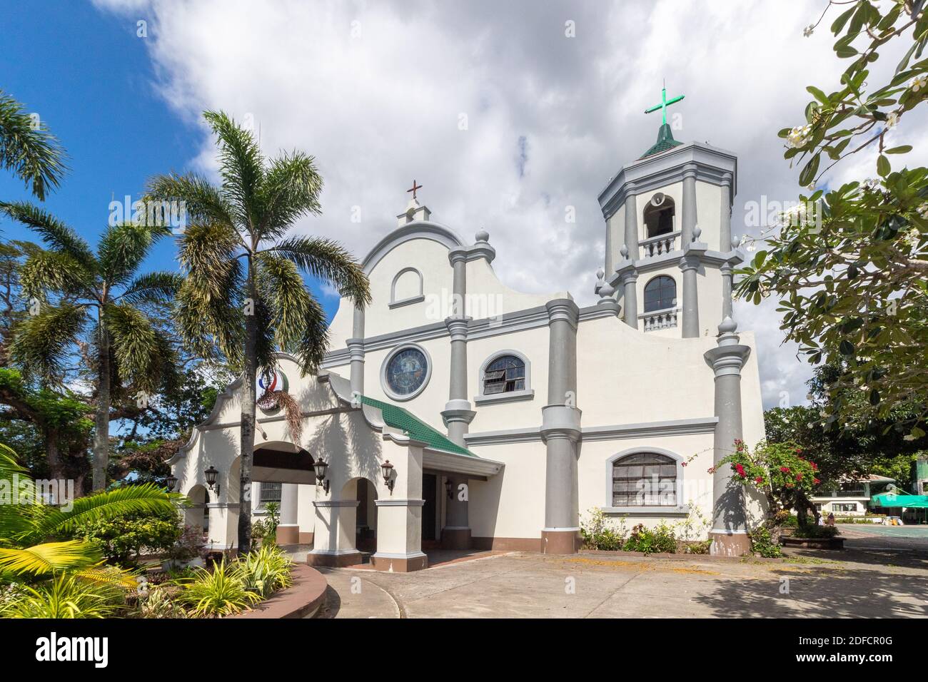 Fassade der römisch-katholischen Kirche von Pontevedra, Negros Occidental, Philippinen Stockfoto