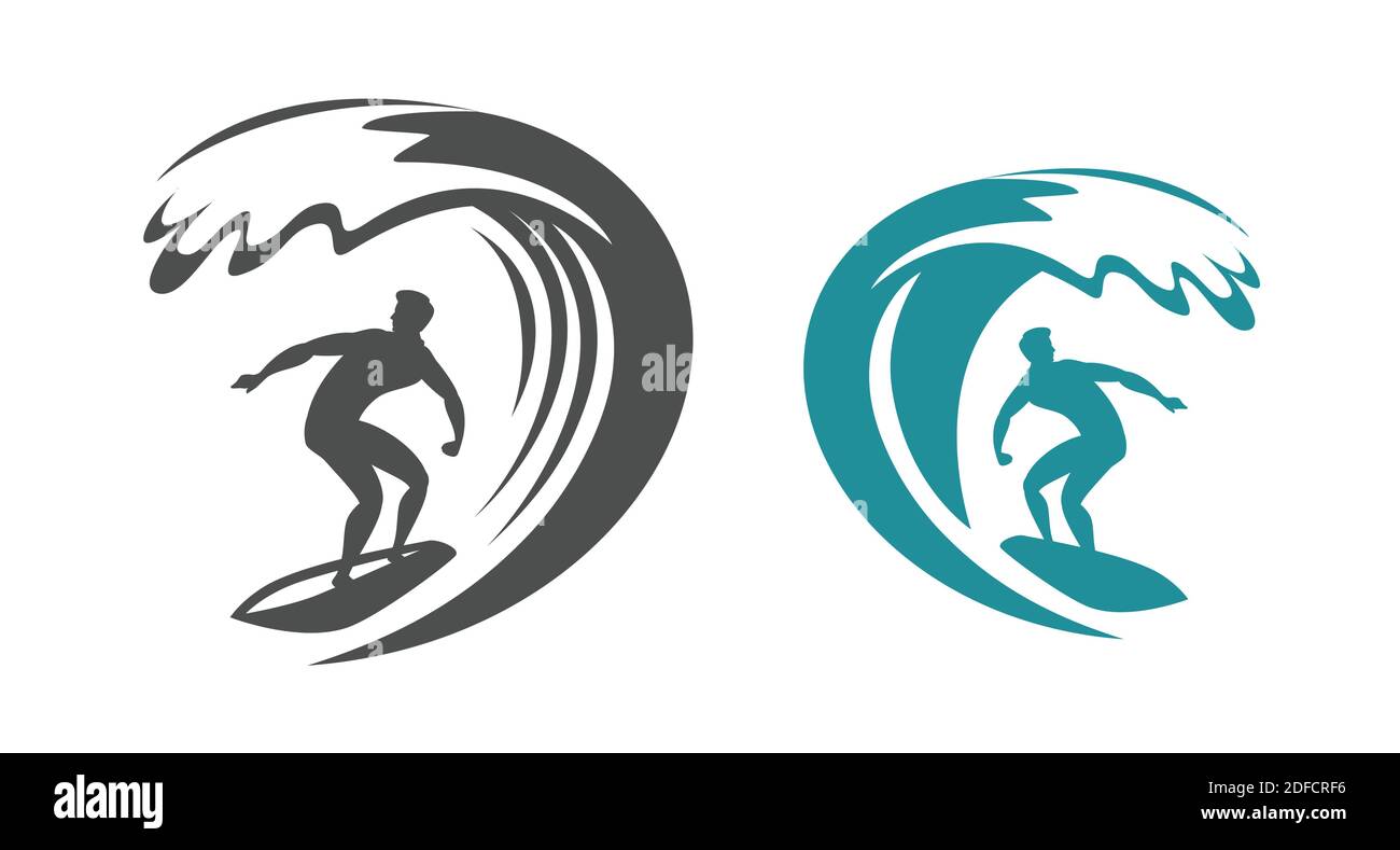 Symbol „Surfen“. Vektor des Surf-Emblems Stock Vektor