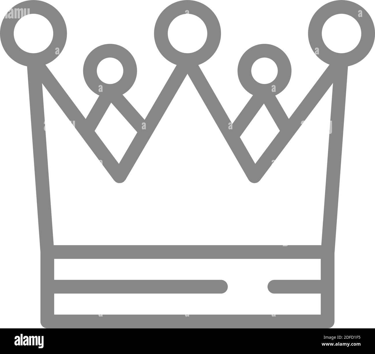 Symbol für die Kronenlinie. Königliche Tiara, Symbol für Tischunterhaltung Stock Vektor