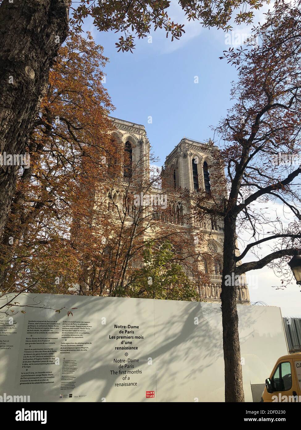 Restaurierung von notre-dame de paris Stockfoto