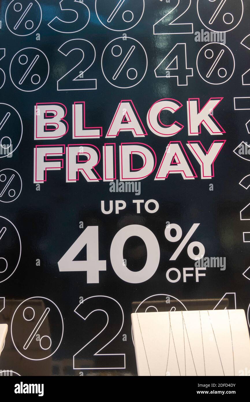 Black Friday Verkauf Werbung, USA Stockfoto