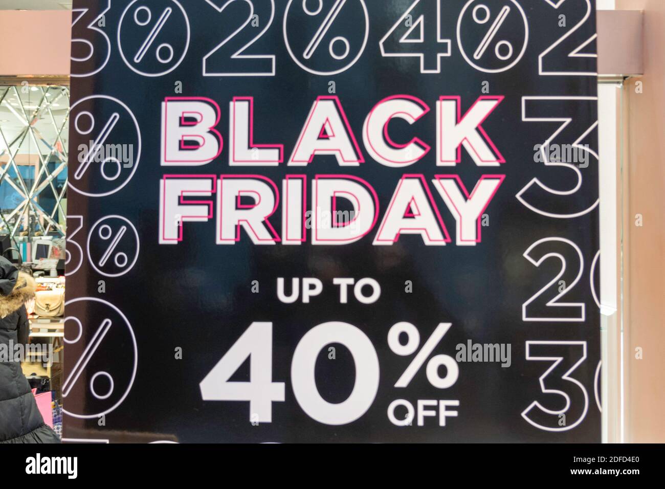 Black Friday Verkauf Werbung, USA Stockfoto