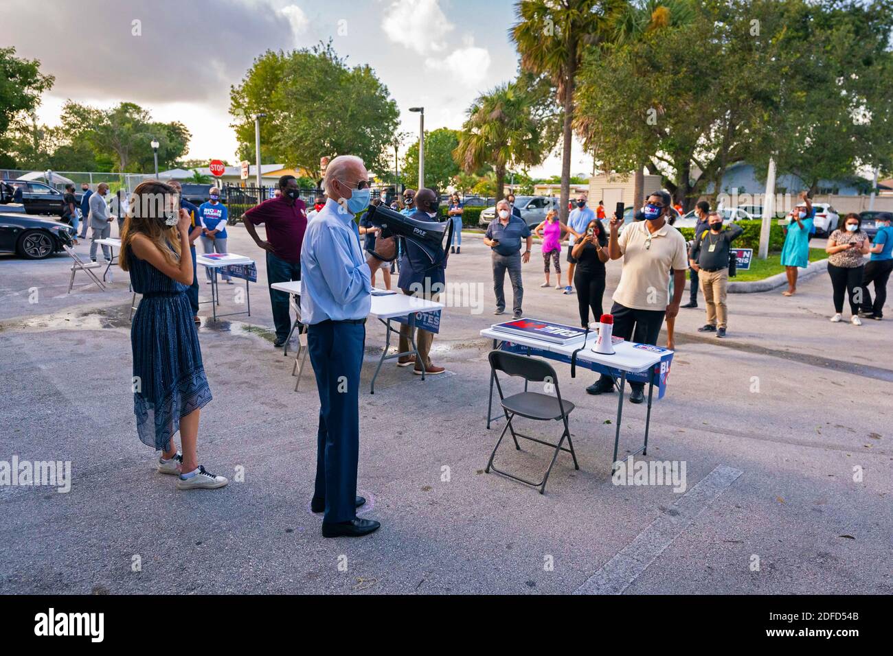 FORT LAUDERDALE, FL, USA - 29. Oktober 2020 - US-demokratischer Präsident Joe Biden bei einer Wahlbeteiligung in Fort Lauderdale, Florida, USA am 29. Oktober Stockfoto