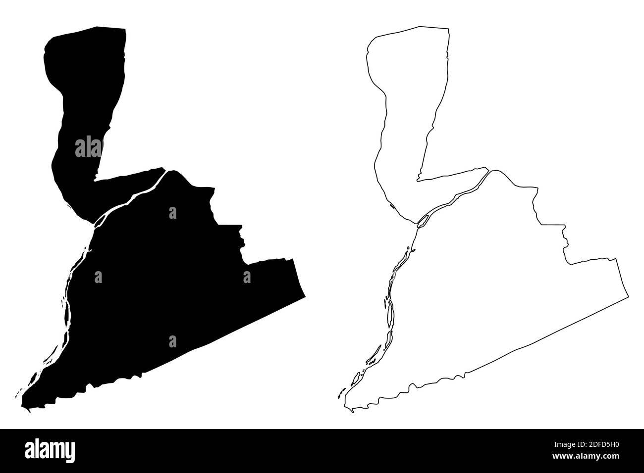 Northumberland County, Commonwealth of Pennsylvania (U.S. County, United States of America, USA, U.S., US) Kartenvektordarstellung, Scribble-Skizze Nein Stock Vektor