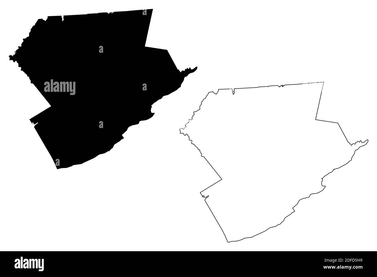 Monroe County, Commonwealth of Pennsylvania (U.S. County, United States of America, USA, U.S., US) Kartenvektordarstellung, Skizze Monroe Karte Stock Vektor
