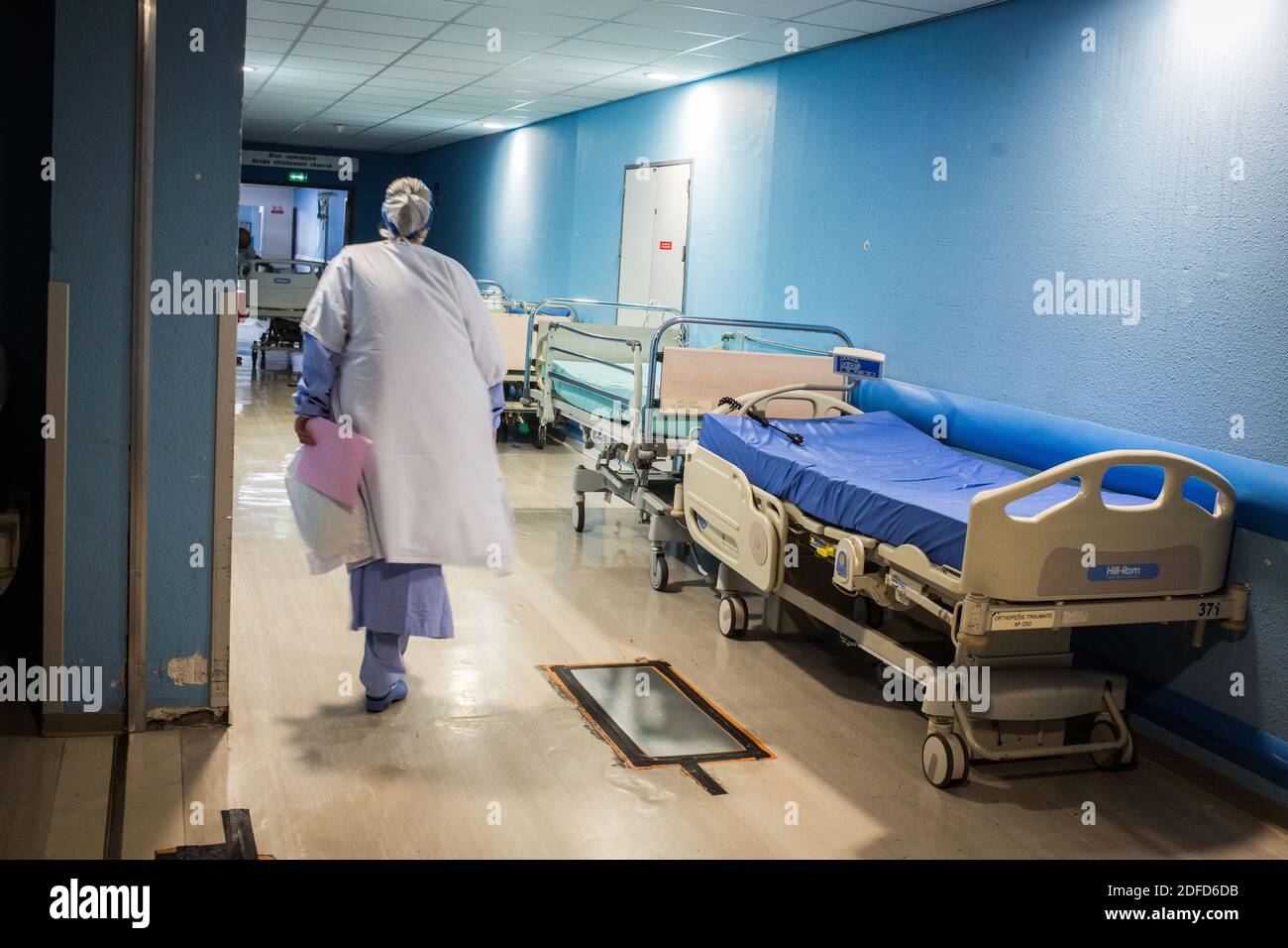 Krankenhaus Flur, Frankreich. Stockfoto