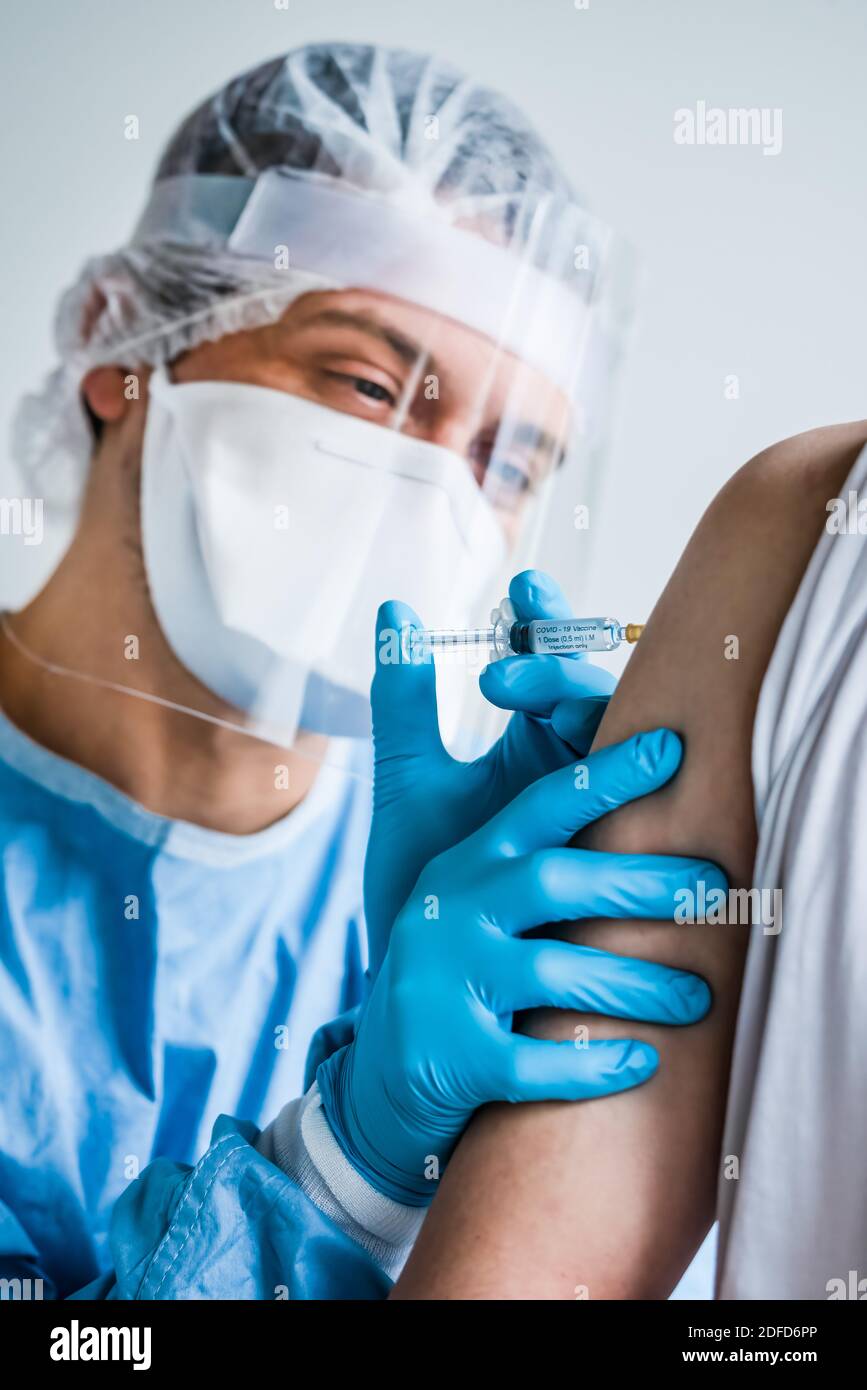 Impfung gegen Covid-19. Stockfoto