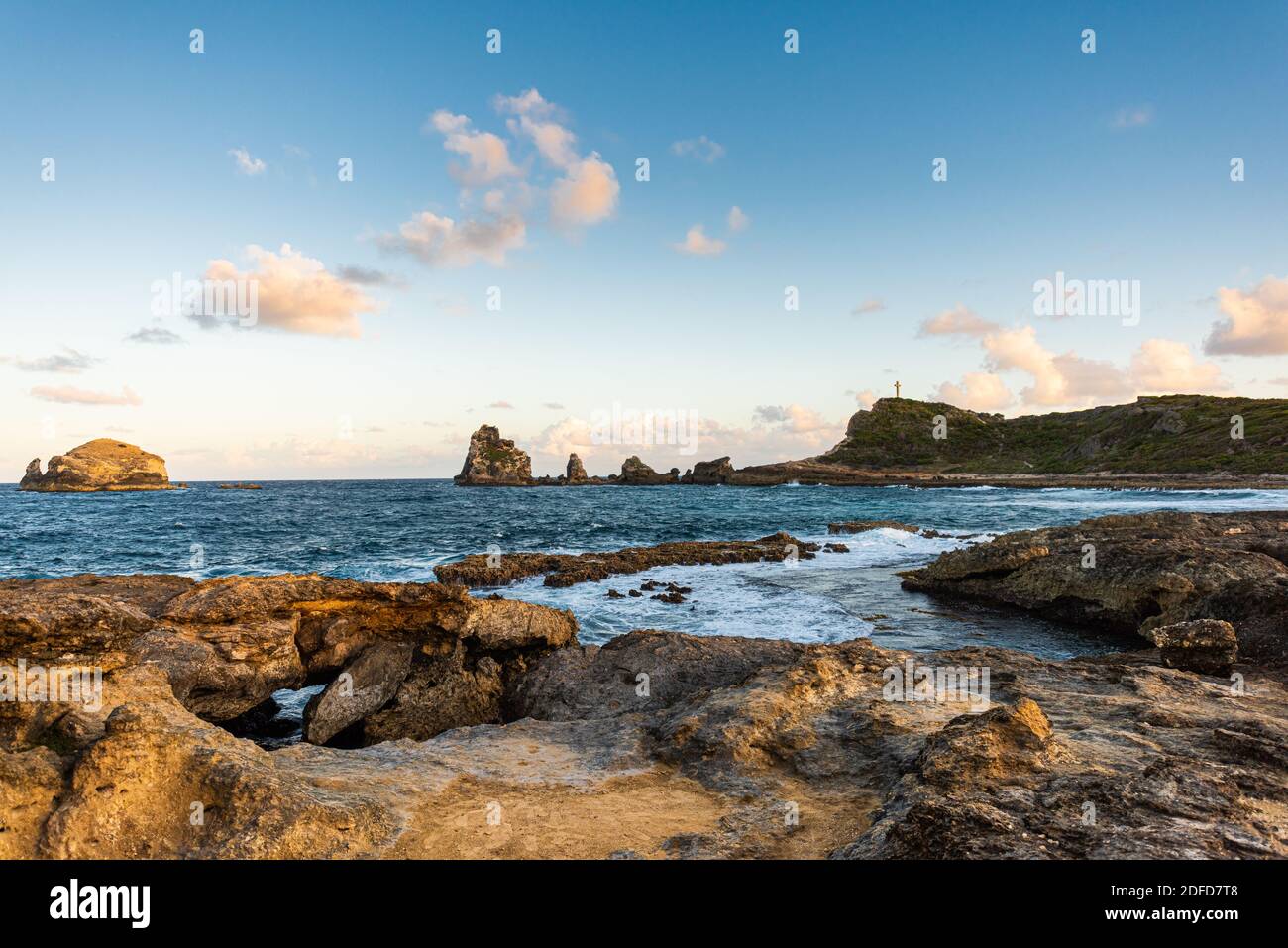Anse des Chateaux Strand mit Blick auf Point des Colibris Im Hintergrund - Guadeloupe Stockfoto
