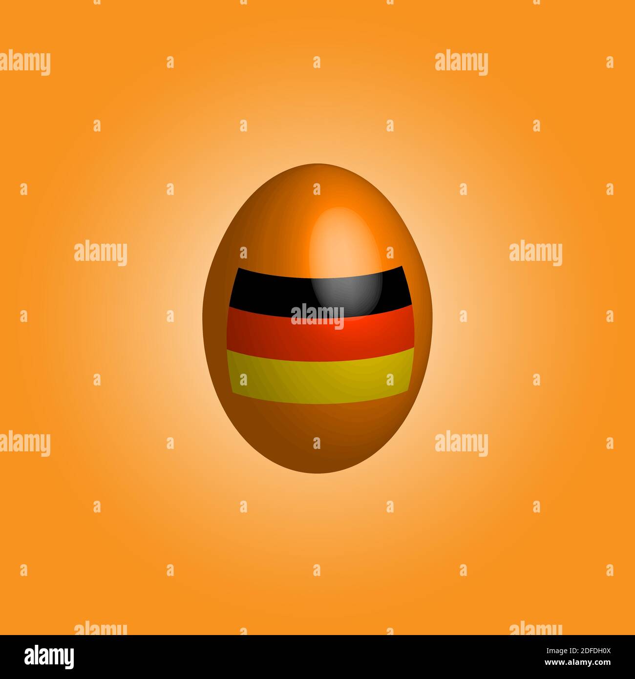 Osterei mit der Flagge Deutschlands. Ostern In Deutschland. Ein festliches Ereignis. Religiöser Feiertag. Gefärbtes Hähnchenei. Auferstehung. Nationale Symbole. Glaube an Gott Stock Vektor