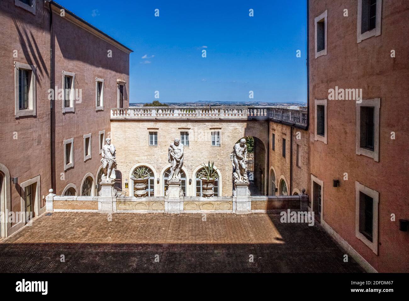 Italien Marken Macerata - Palazzo Bonaccorsi - Stadtmuseum - Externe Architekturen Stockfoto