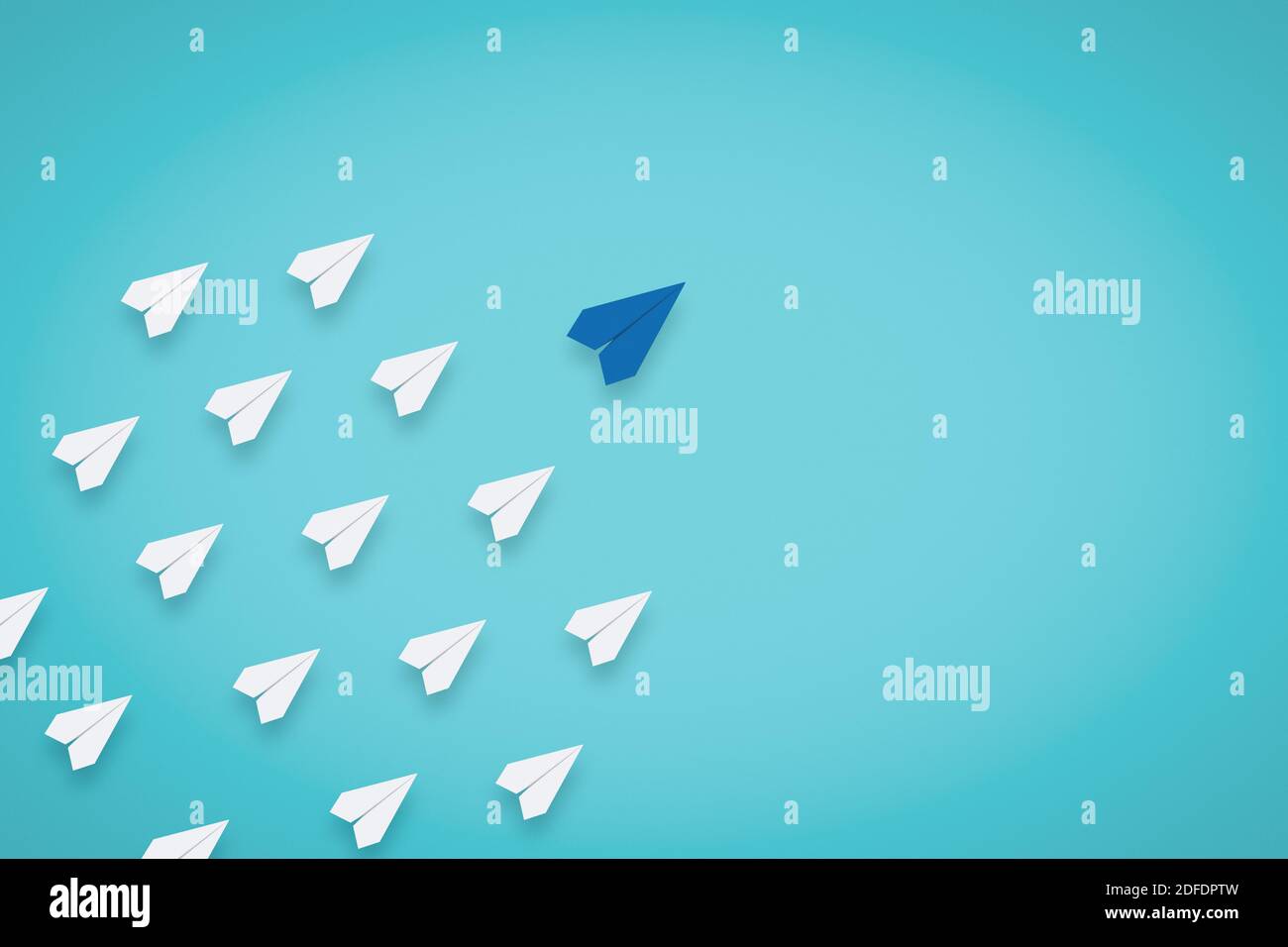 Folgt Dem Anführer. Führungskonzept Mit Papierebene. Geschäftsmetapher. Stockfoto