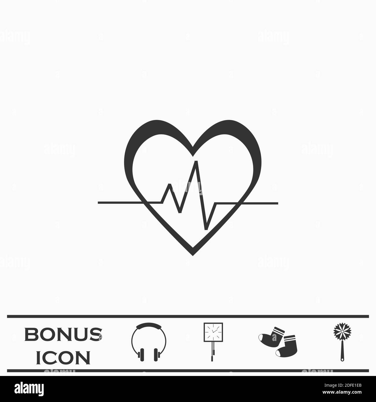 Heartbeat-Symbol flach. Schwarzes Piktogramm auf weißem Hintergrund. Vektorgrafik Symbol und Bonus-Taste Stock Vektor