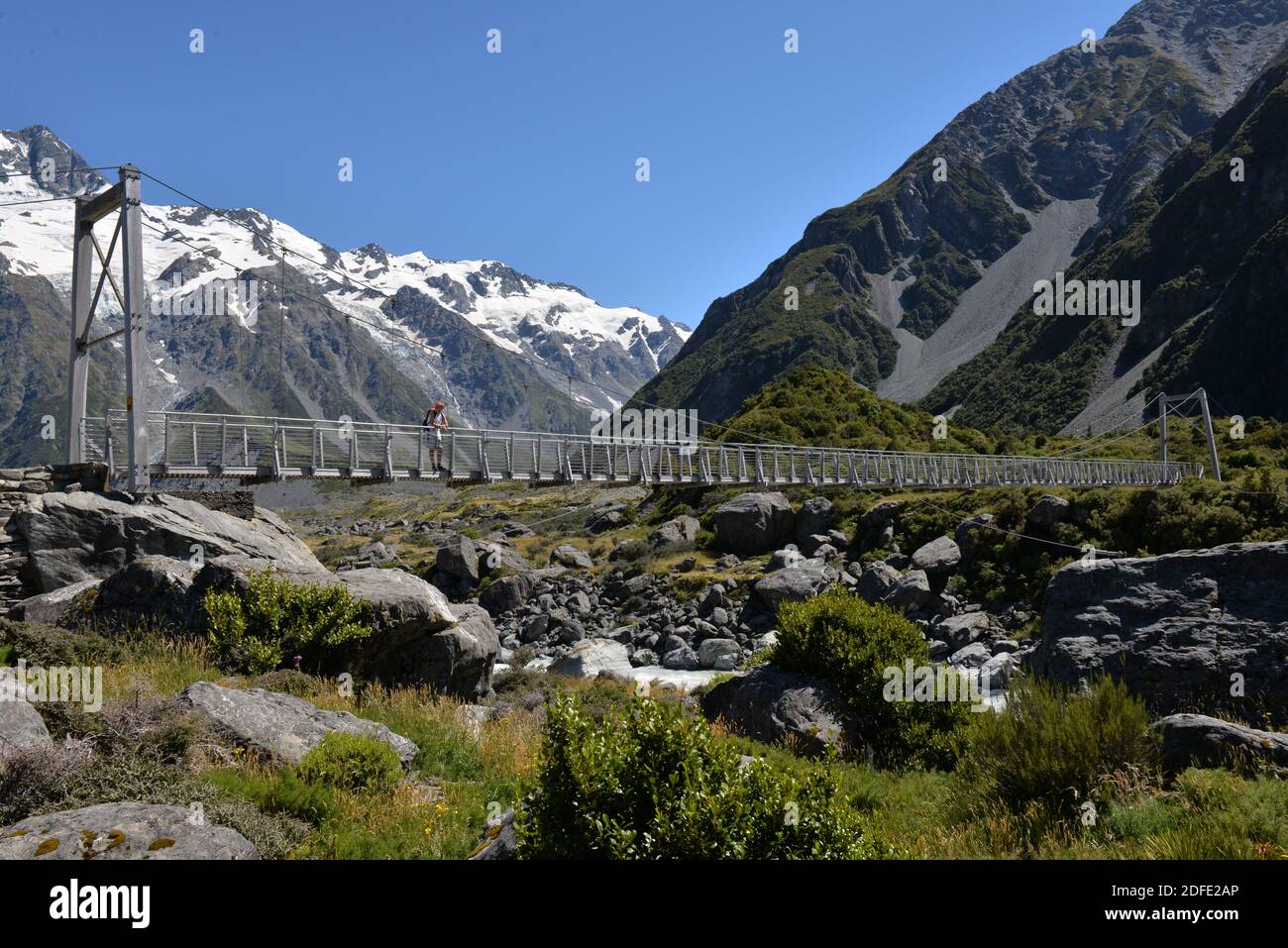 Hooker Valley Track im Mount Cook National Park Stockfoto