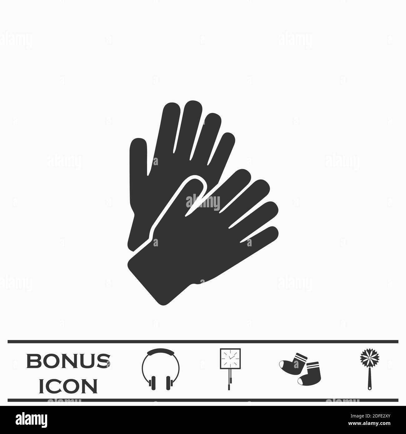 Applaus-Symbol flach. Schwarzes Piktogramm auf weißem Hintergrund. Vektorgrafik Symbol und Bonus-Taste Stock Vektor