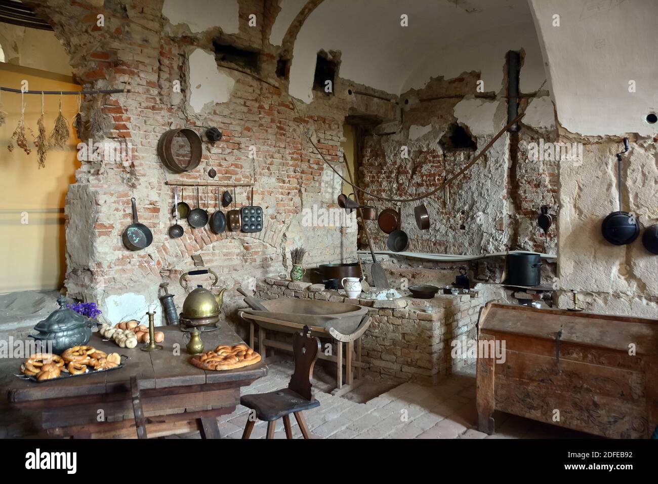 Küche, Ráday Palast, Pécel, Kreis Pest, Ungarn, Magyarország, Europa Stockfoto