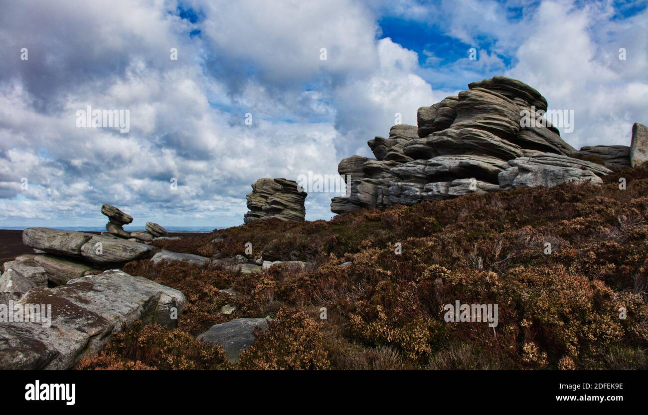The Crow Stones, Bleaklow. North Derbyshire. South Yorkshire. Moorland. Stockfoto