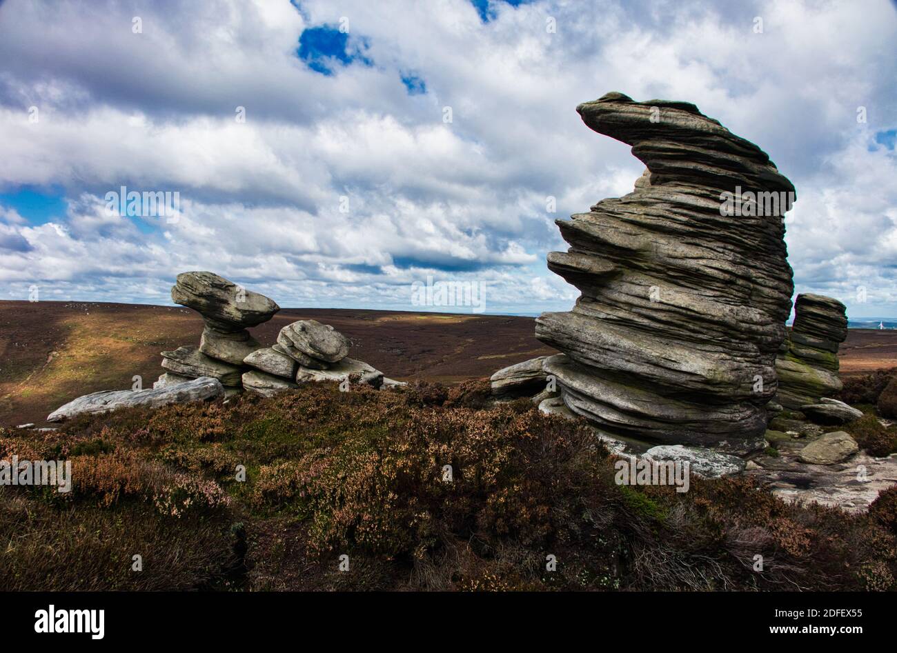 The Crow Stones, Bleaklow. North Derbyshire. South Yorkshire. Moorland. Stockfoto