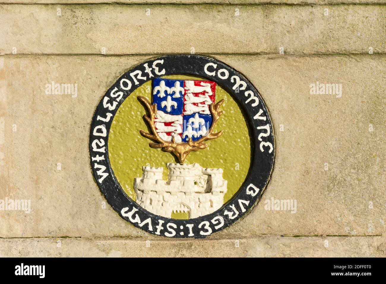 Königliche Insignien auf der Windsor Bridge, Eton, Berkshire, England, Vereinigtes Königreich Stockfoto