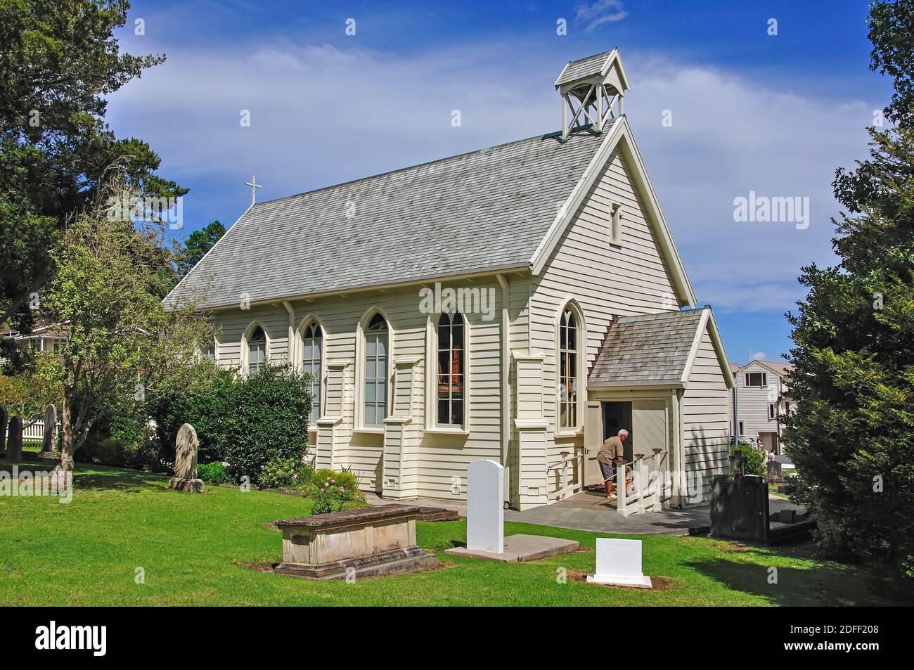 Historischen Christ Church, Church Street, Russell, Bay of Islands, Region Northland, Nordinsel, Neuseeland Stockfoto