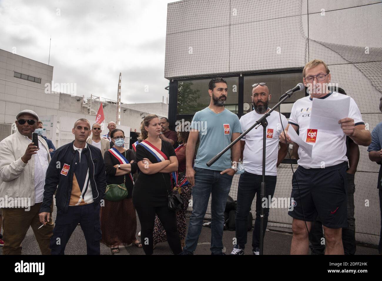 Der Generalsekretär der französischen Gewerkschaft CGT, Philippe Martinez, kommt bei der RATP an, um einen CGT-Delegierten der RATP zu unterstützen, der am 20. Juli 2020 in Paris mit einer Entlassung drohte. Foto von Pierrick Villette/Avenir Pictures/ABACAPRESS.COM Stockfoto