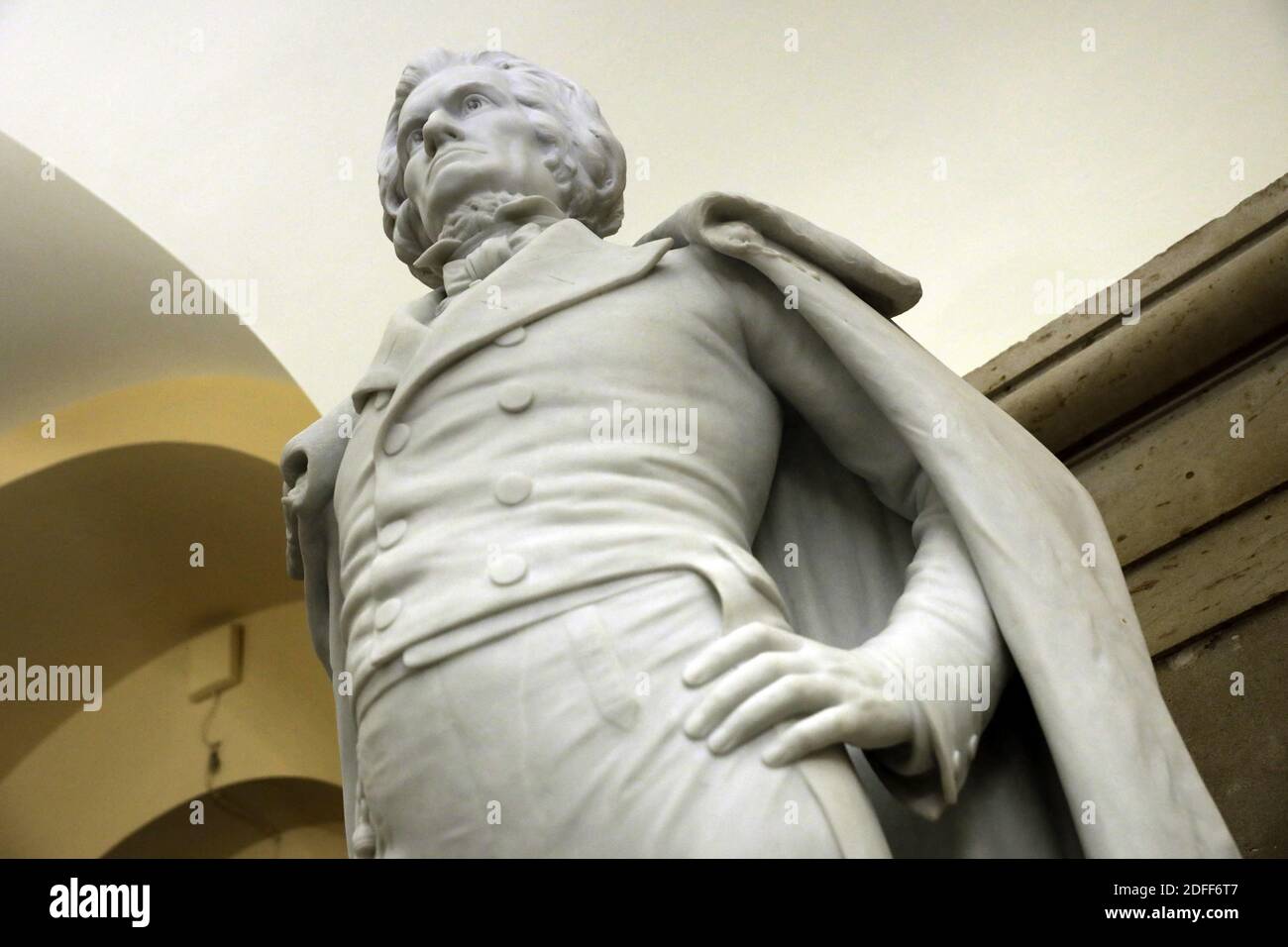 Eine Statue von John C. Calhoun aus South Carolina, einem ehemaligen Vizepräsidenten, der die Pro-Sklaverei-Fraktion im Senat anführte, ist am 24. Juli 2020 auf dem Capitol Hill in Washington zu sehen. US-Kongress stimmte zu entfernen konföderierten Statuen von US-Capitol. Foto von Yuri Gripas/ABACAPRESS.COM Stockfoto