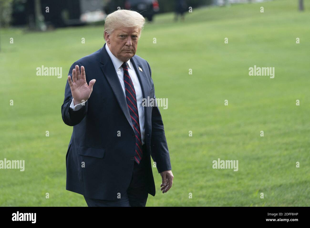 27. Juli 2020 - Washington, DC, USA: US-Präsident Donald Trump kehrt nach einem Besuch im Bioprocess Innovation Center bei Fujifilm Diosynth Biotechnologies in Morrisville, NC, ins Weiße Haus zurück. Foto von Chris Kleponis/Pool/ABACAPRESS.COM Stockfoto