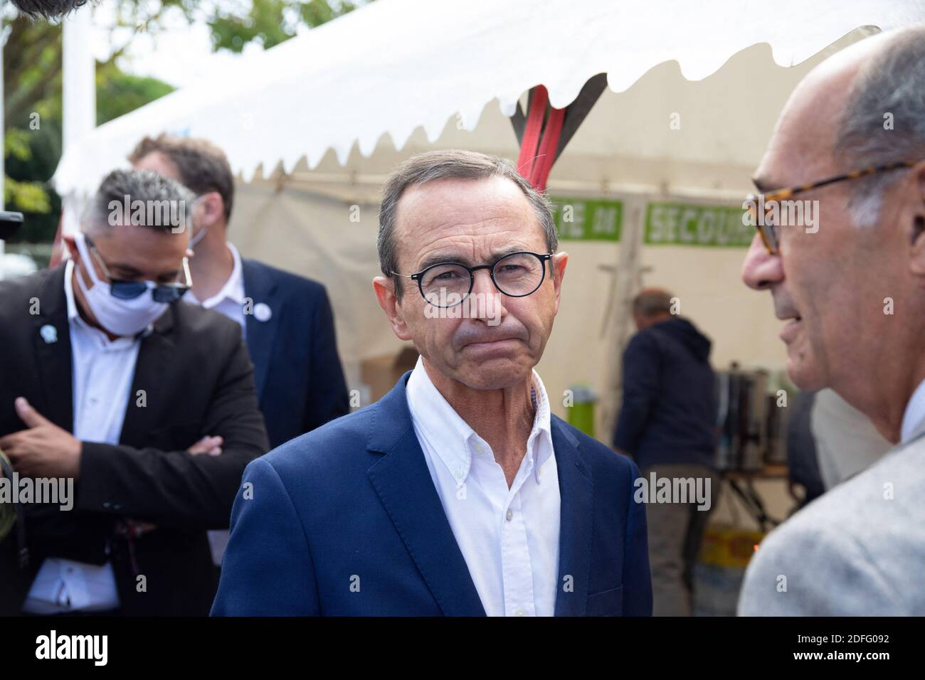 Der französische Senator Bruno Retailleau besuchte am 29. August 2020 die rechtsgerichtete Sommeruniversität Les Republicains (LR) in La Baule, Frankreich. Foto von David Boyer/ABACAPRESS.COM Stockfoto