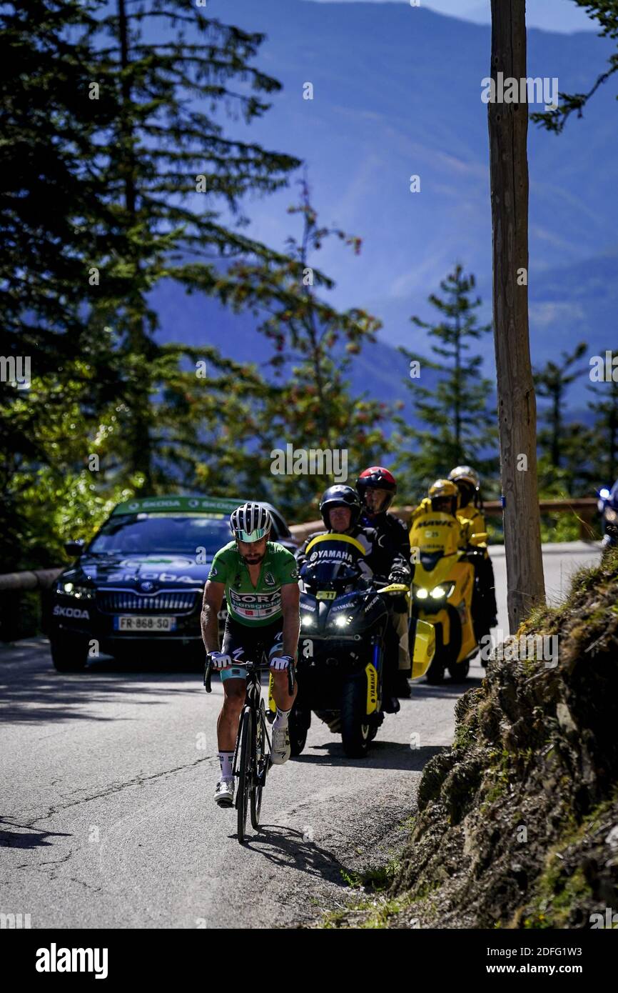 Das grüne Trikot Peter Sagan bei der Besteigung des Col de Turini während der zweiten Etappe der Tour de France (Nizza/Nizza), Frankreich am 30. August 2020. Foto von Julien Poupart/ABACAPRESS.COM Stockfoto