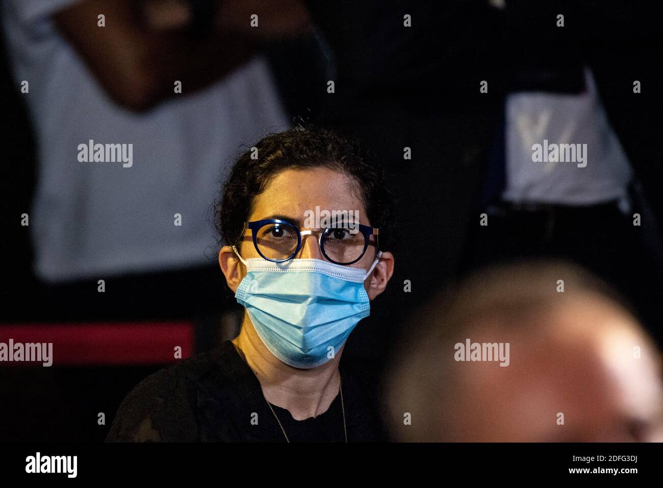 RIMA Abdul-Malak am 1. September 2020 bei der Pressekonferenz von Präsident Emmanuel Macron im Garten der Residenz des Pins, dem Haus des französischen Botschafters, in Beirut, Libanon. Foto von Ammar Abd Rabbo/ABACAPRESS.COM Stockfoto