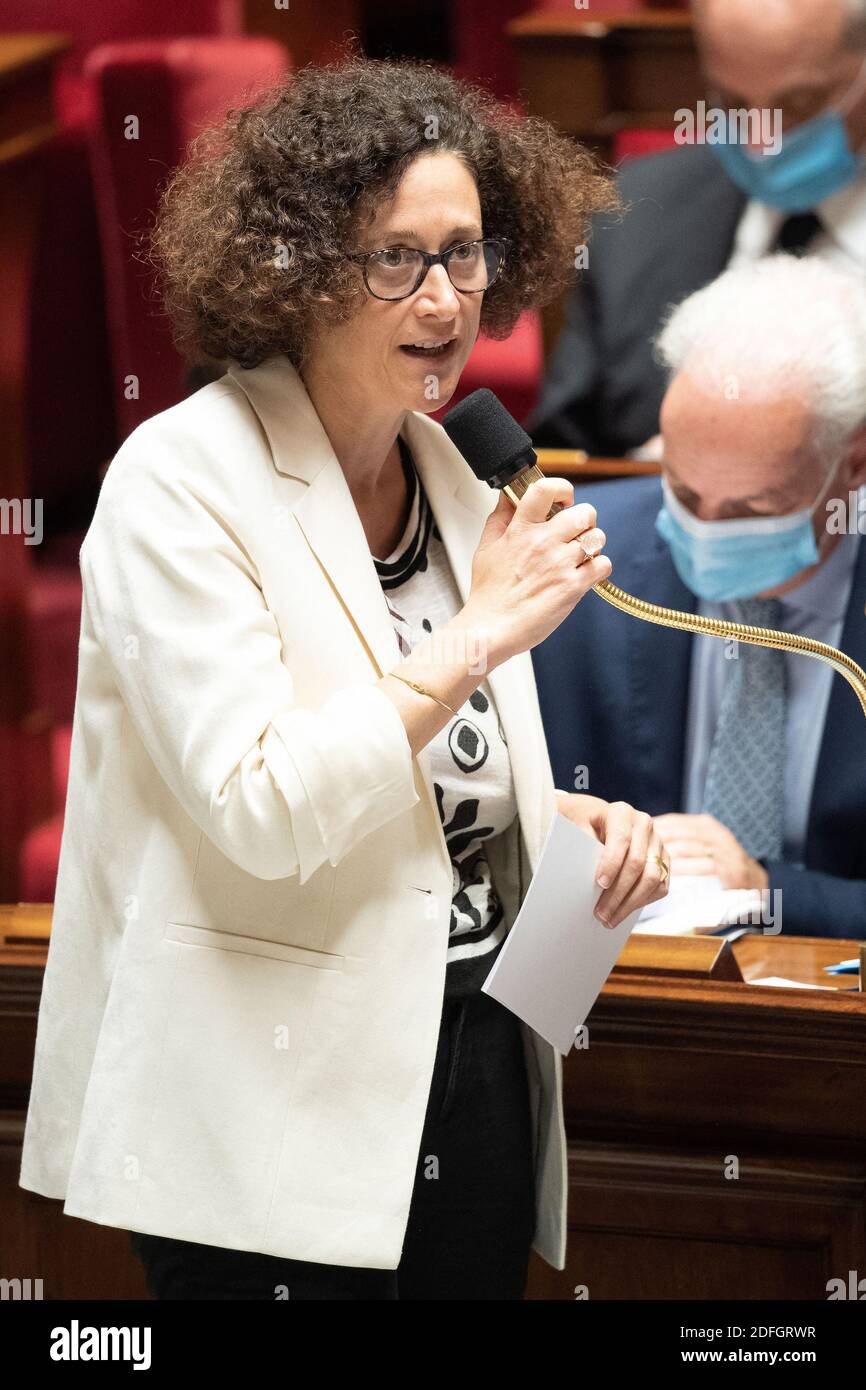 Die französische Wohnungsministerin Emmanuelle Wargon nimmt an einer Fragestunde an die Regierung an der französischen Nationalversammlung am 22. September 2020 in Paris, Frankreich, Teil. Foto von David Niviere/ABACAPRESS.COM Stockfoto