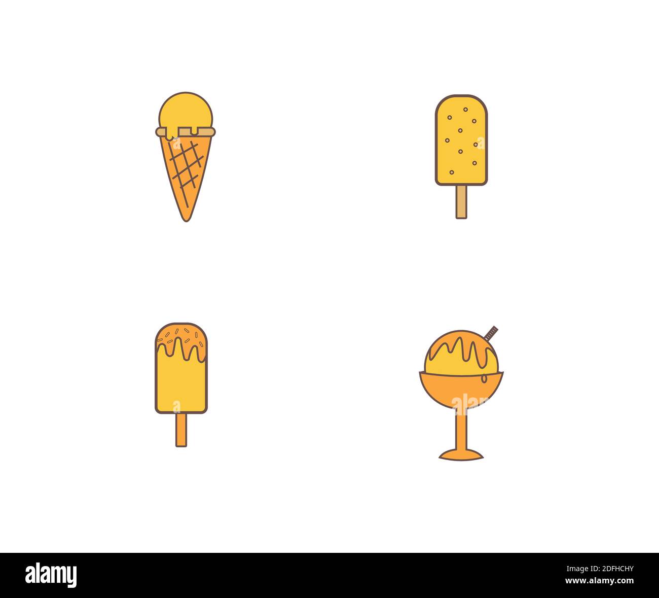 Eiscreme-Icon-Design-Set Stock Vektor