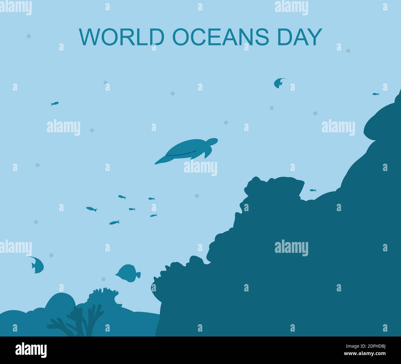 Design „Welttag der Ozeane“ Stock Vektor