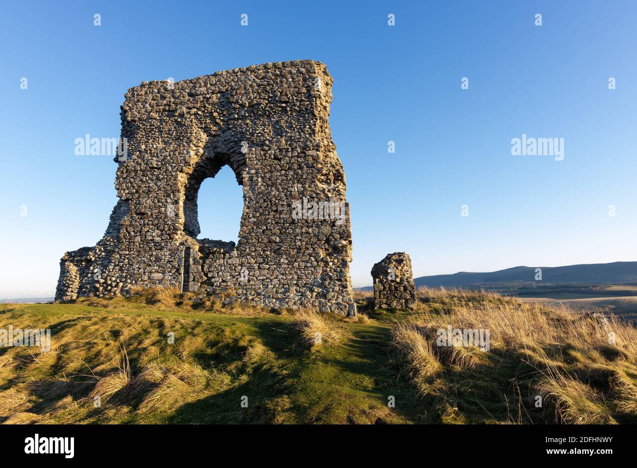 Dunnider Burgruinen auf Dunnider Hill Aberdeenshire Stockfoto