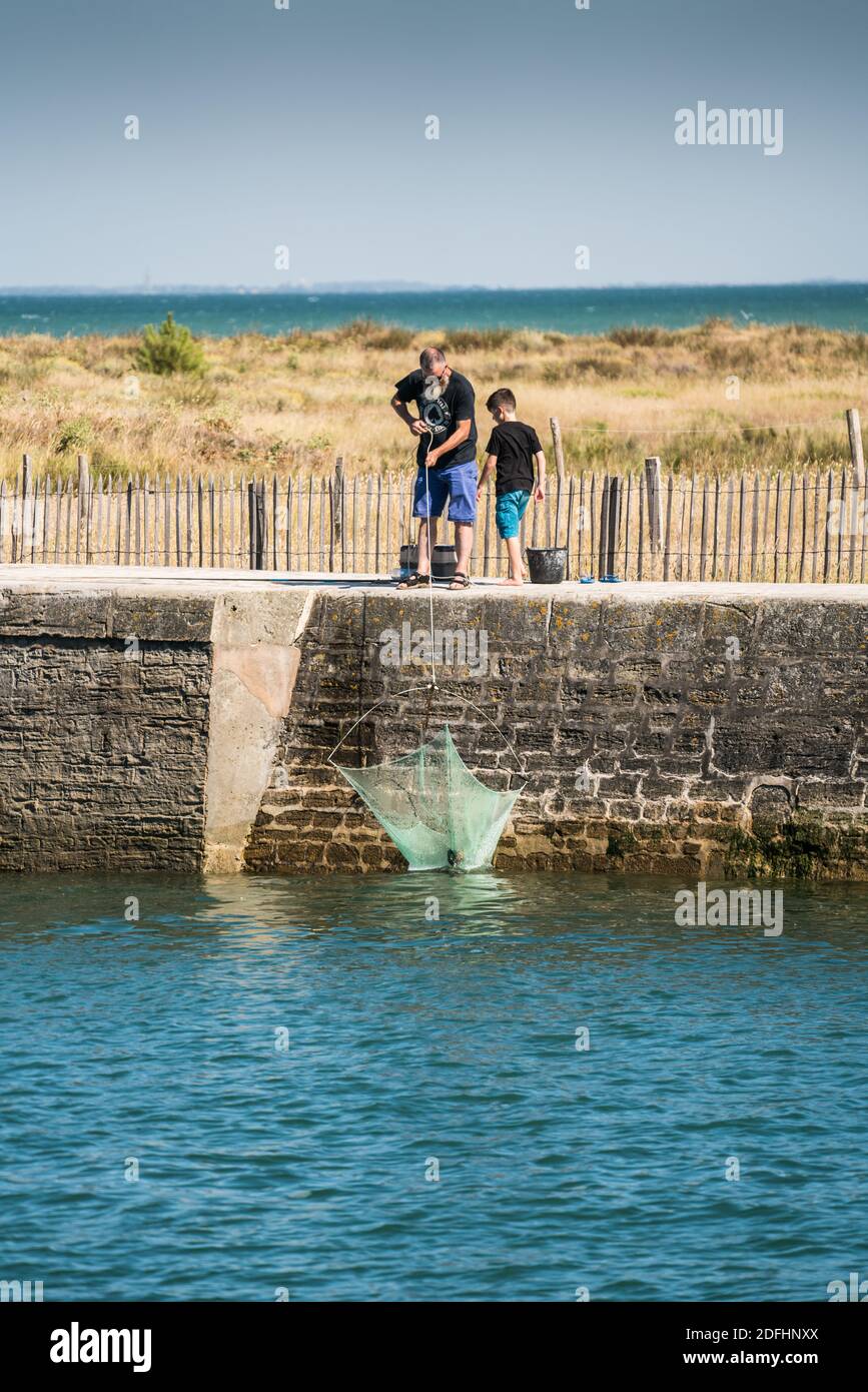Fishermaen im Hafen von Boyardville, Insel Oleron, Frankreich, Europa. Stockfoto