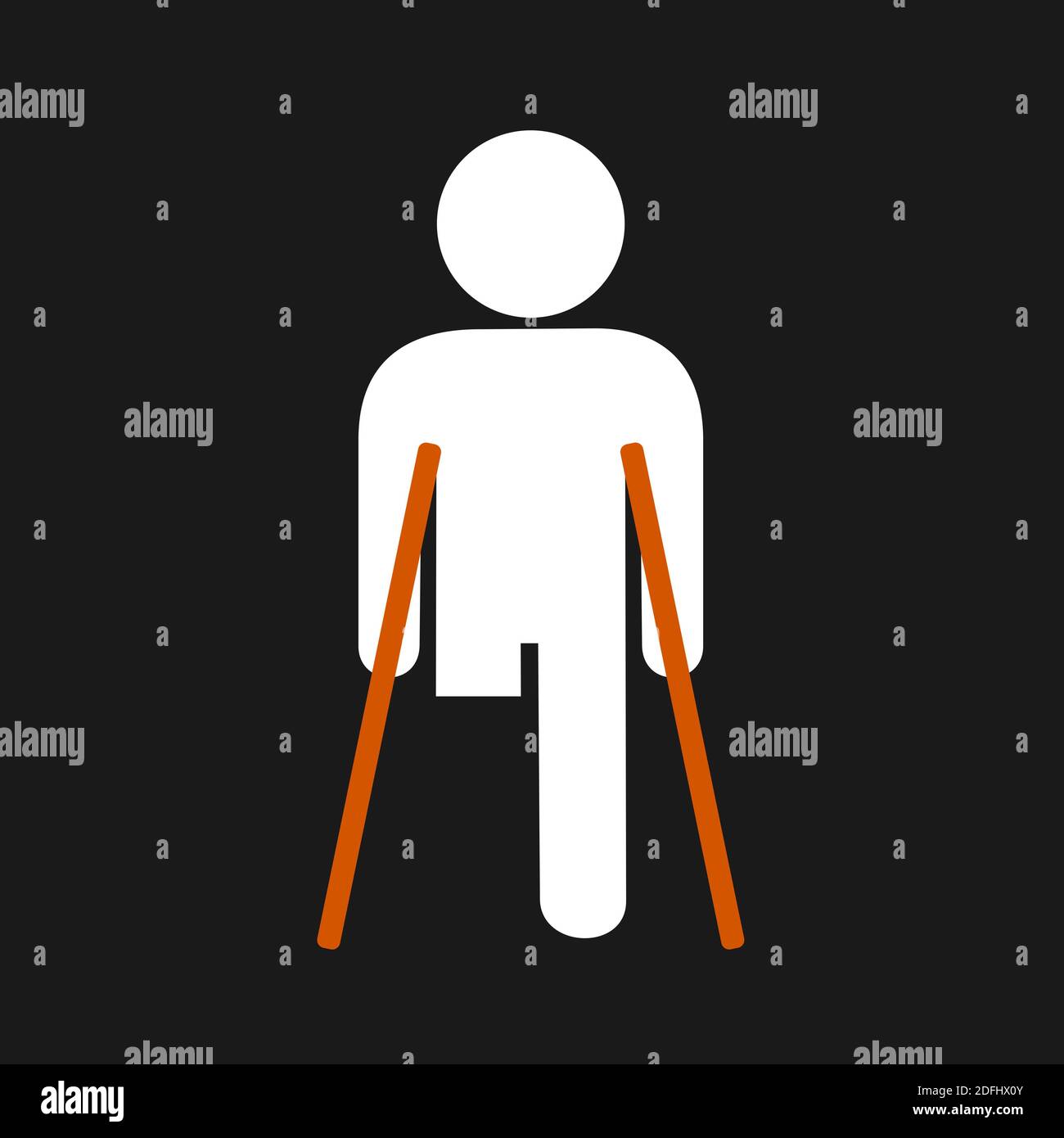 Körperlich behinderte Person ohne Bein - Unterschenkel wird amputiert und nach Verletzungen und traumatischen Unfall entfernt. Dauerhafte Invalidität und Behinderung Stockfoto
