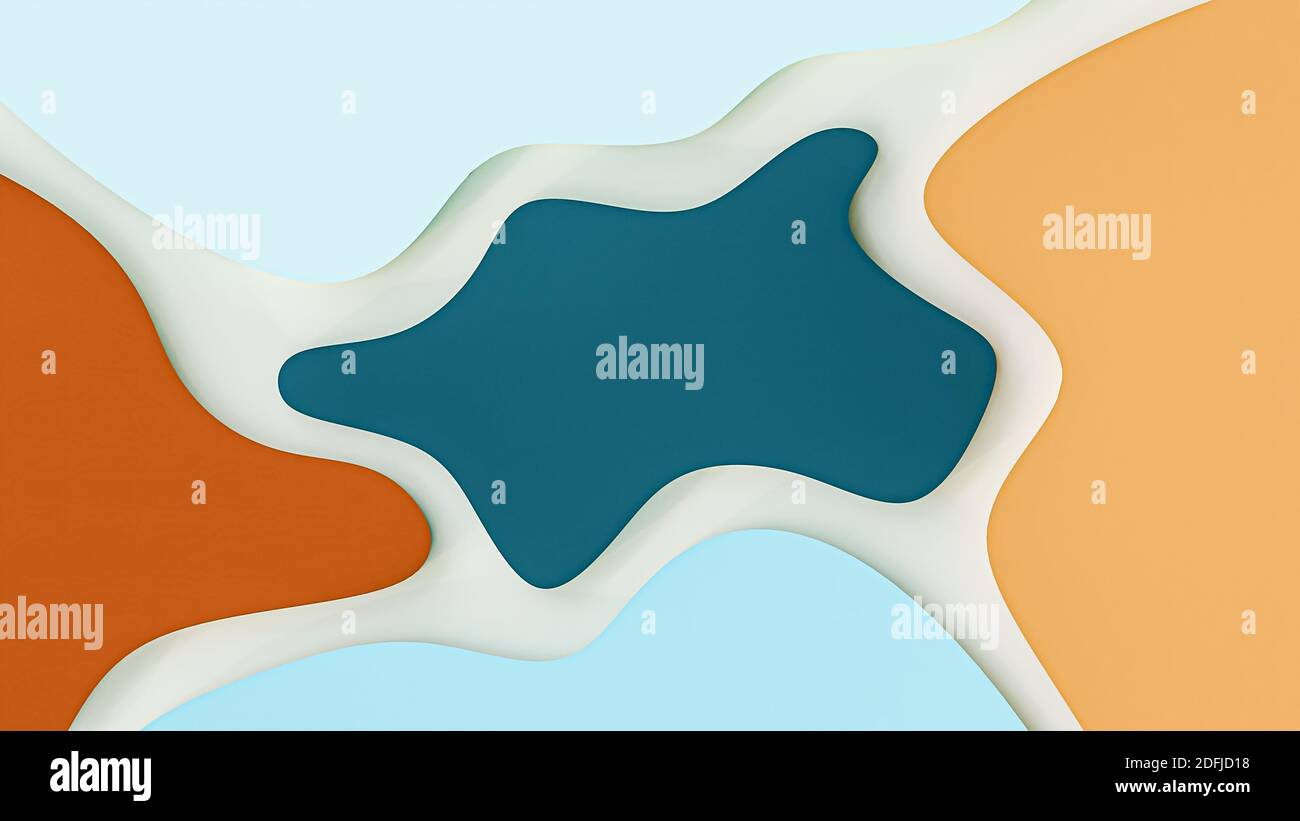 Flüssige Formen bunte abstrakte Hintergrund 3D-Rendering Illustration. Stockfoto